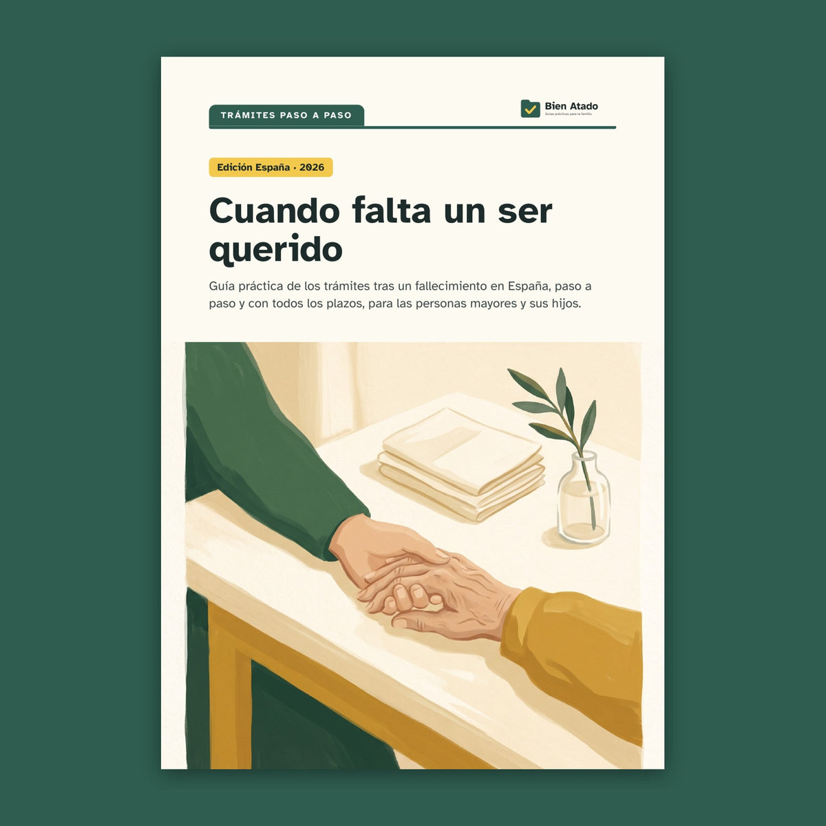 Cuando falta un ser querido: portada de la guía