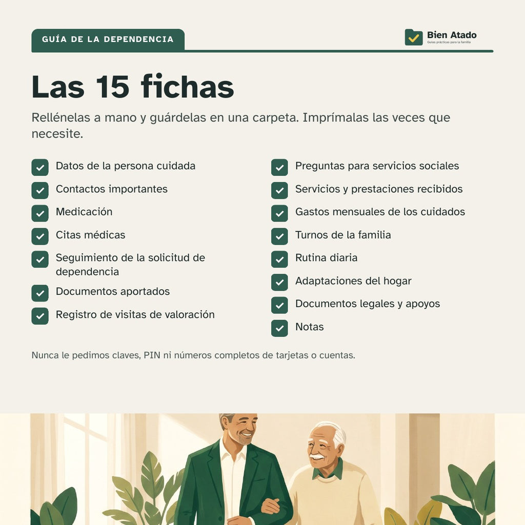 Cuidar de mis padres: lista de fichas para rellenar